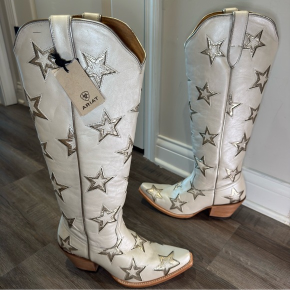 Ariat Casanova Star X Western White Leather Boots - Picture 5 of 13